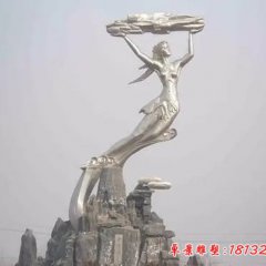 不銹鋼神話故事女?huà)z補(bǔ)天雕塑
